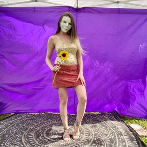 Extra small Express Gold sequins ribbed tank top